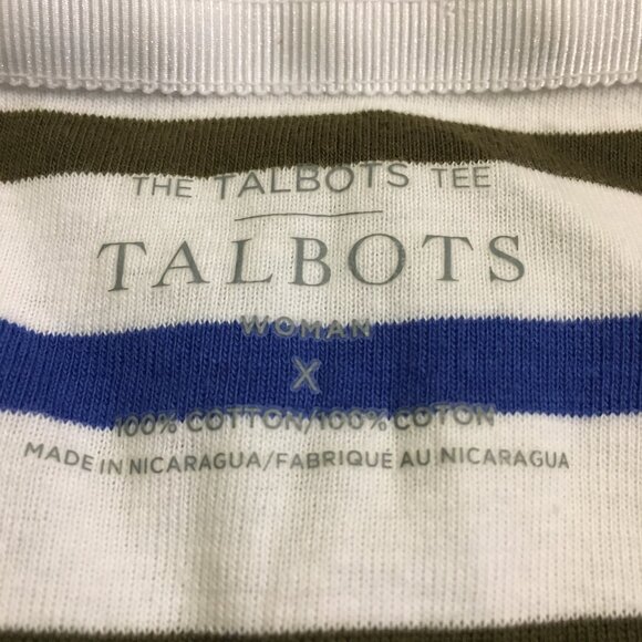 Talbots Cotton Modal Stripes & Lace Tie Up Top - Picture 9 of 14